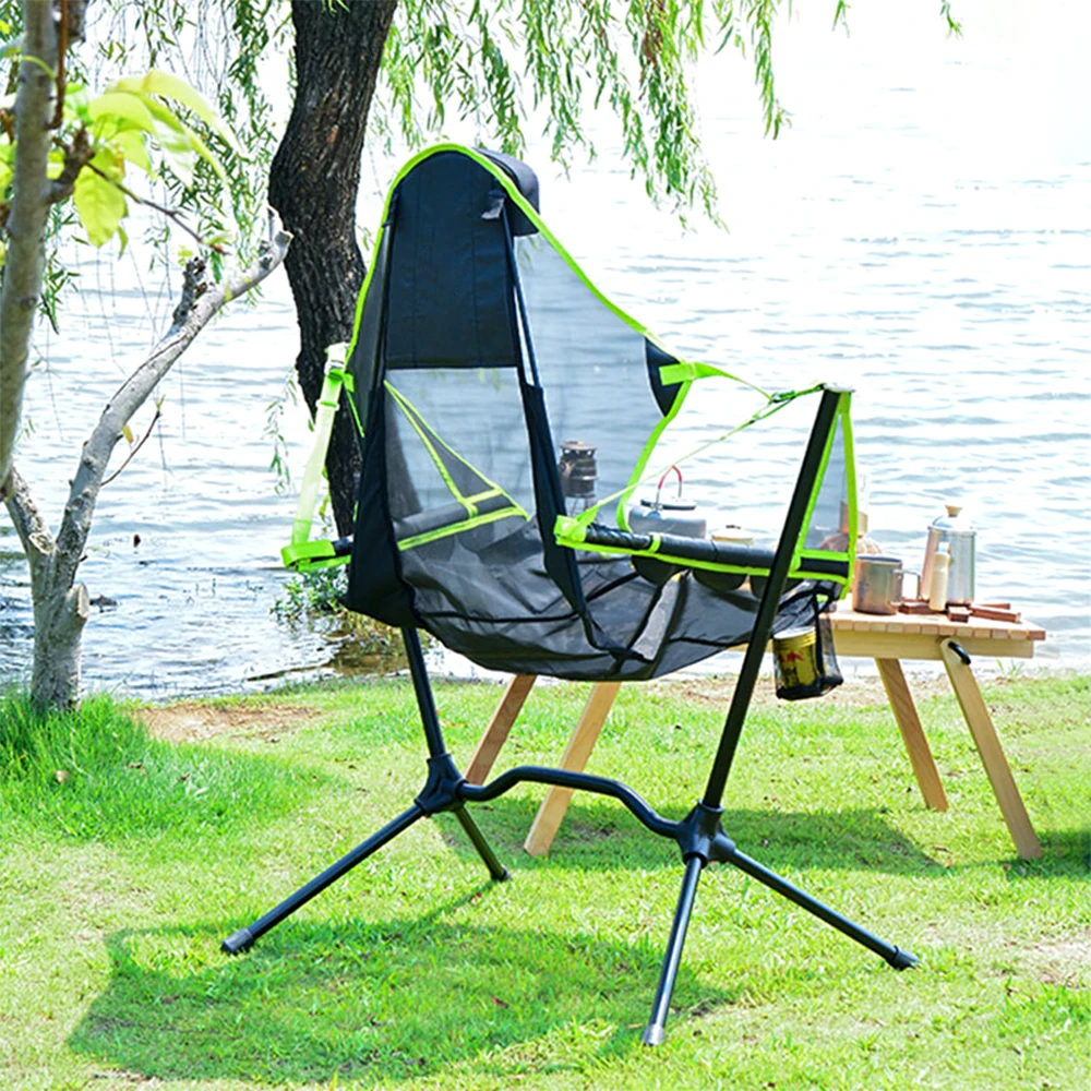 저렴한 휴대용 캠핑 의자 야외 접이식 흔들리는 낚시 의자 베개 안락 의자 정원 가구 스윙 좌석, 인기 판매