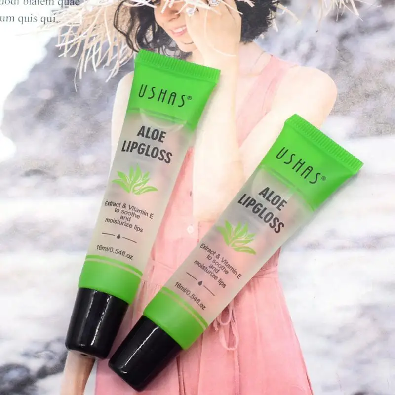 16 г Увлажняющий блеск для губ Алоэ Вера натуральный стойкий водостойкий Макияж