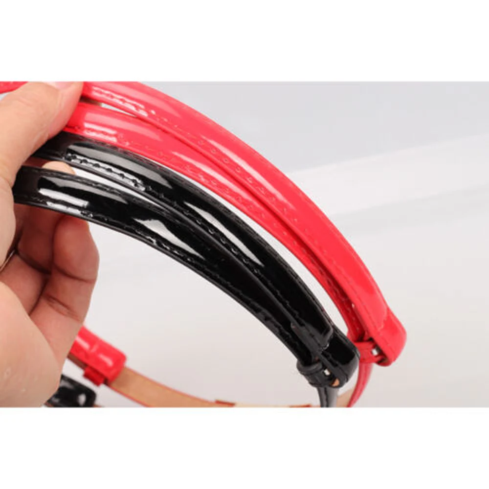 Для женщин леди тонкие узкие Золотой фиксатор Пряжка Регулируемый кожаный пояс