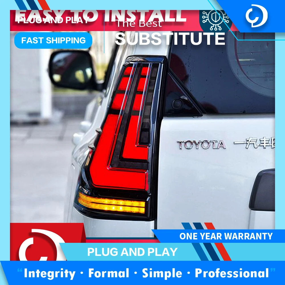 

Автомобильный Стайлинг, задсветильник свет для LAND CRUISER PRADO, светодиодный задсветильник 2018-2020, задний фонарь DRL, Задний сигнал поворота, автом...