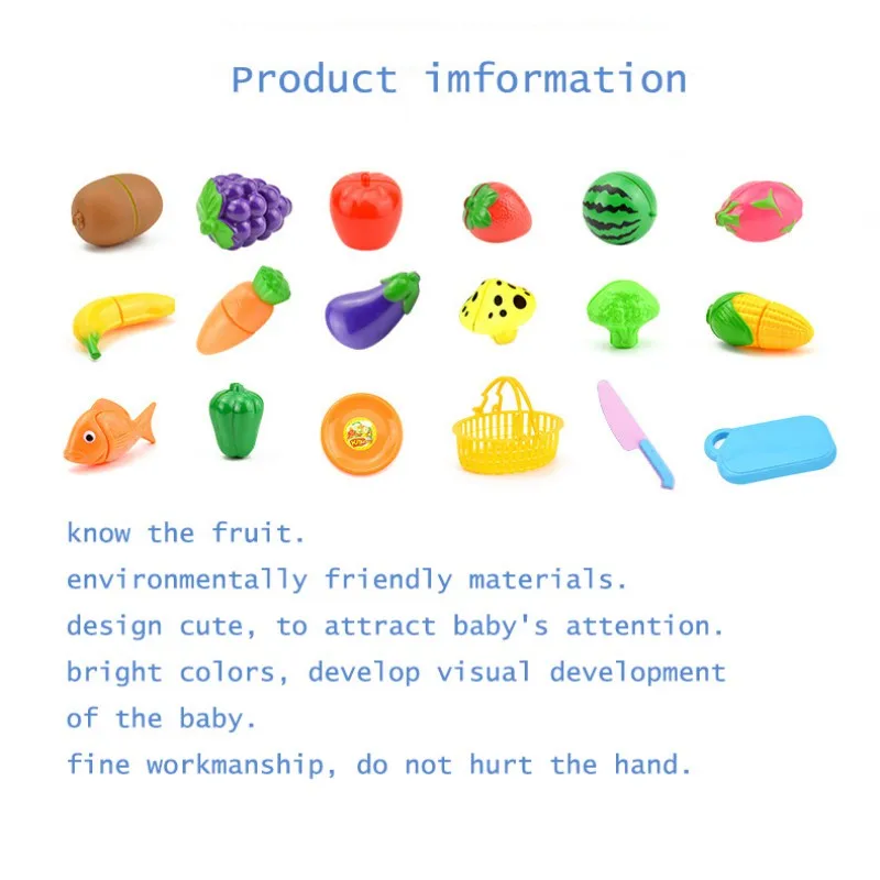 Пластиковые игрушки для малышей классическая кухня еды ролевые резка овощей