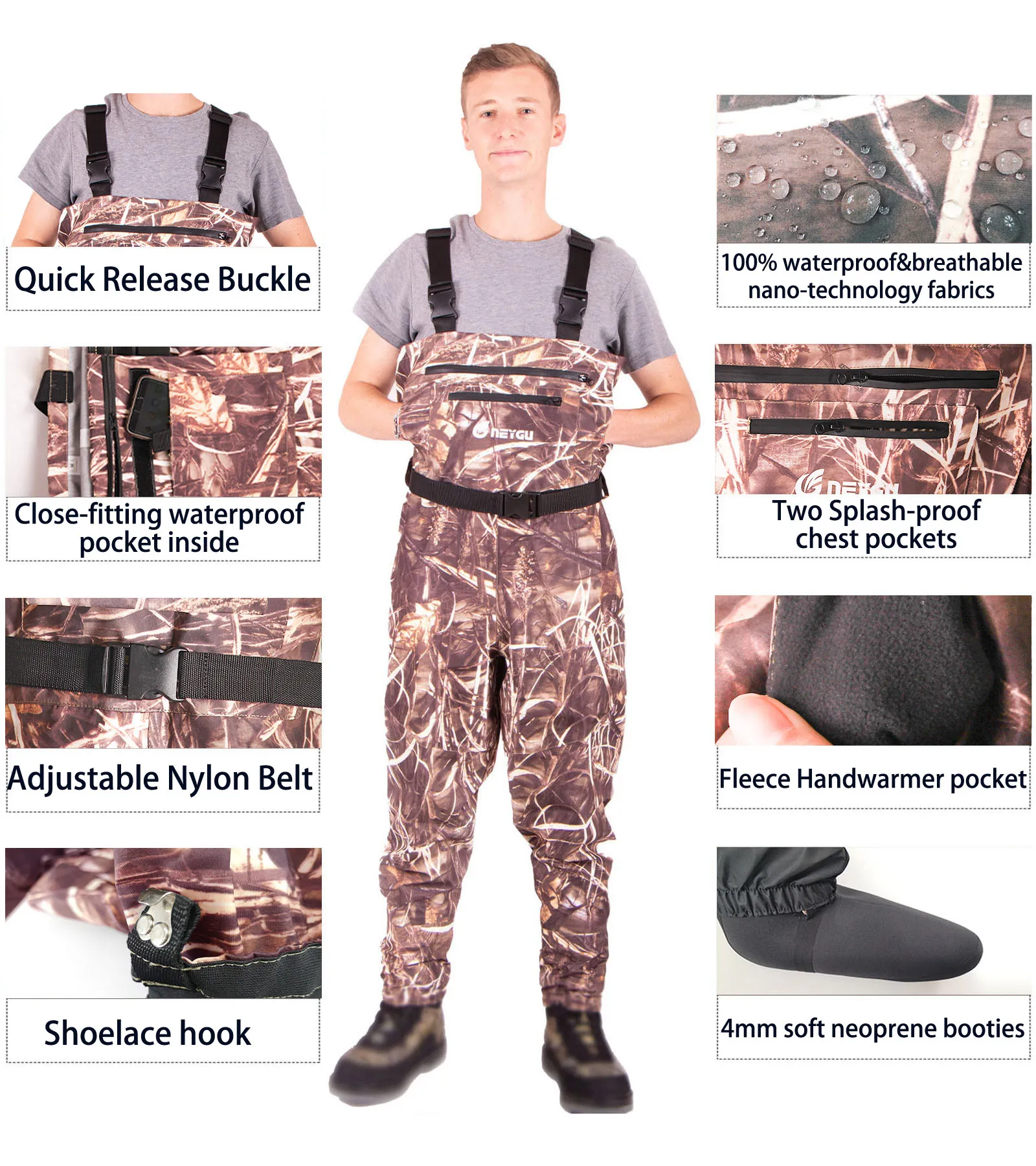 Быстросохнущий водонепроницаемый и дышащий резак HANITE с неопреновой ножкой 4 мм