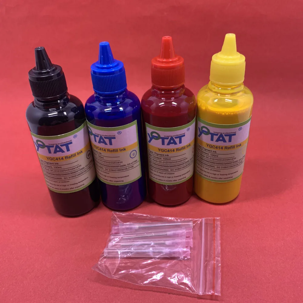 Пигментные чернила YOTAT 4*100 мл GC21H GC31H GC41H GC21 GC31 GC41 для Ricoh GX7000 GX5000 GX3050N GX3000 GX2500 GXe5500