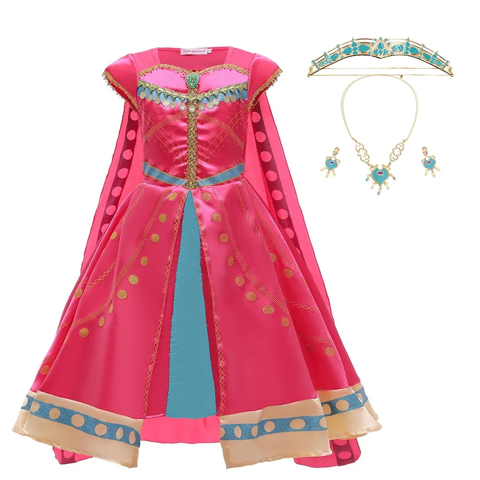 

Baby Girl Arabian Princess Costume Girls Jasmine Dress Kids Christmas Carnival Party Fancy Children Birthday Costume 3-10 Years