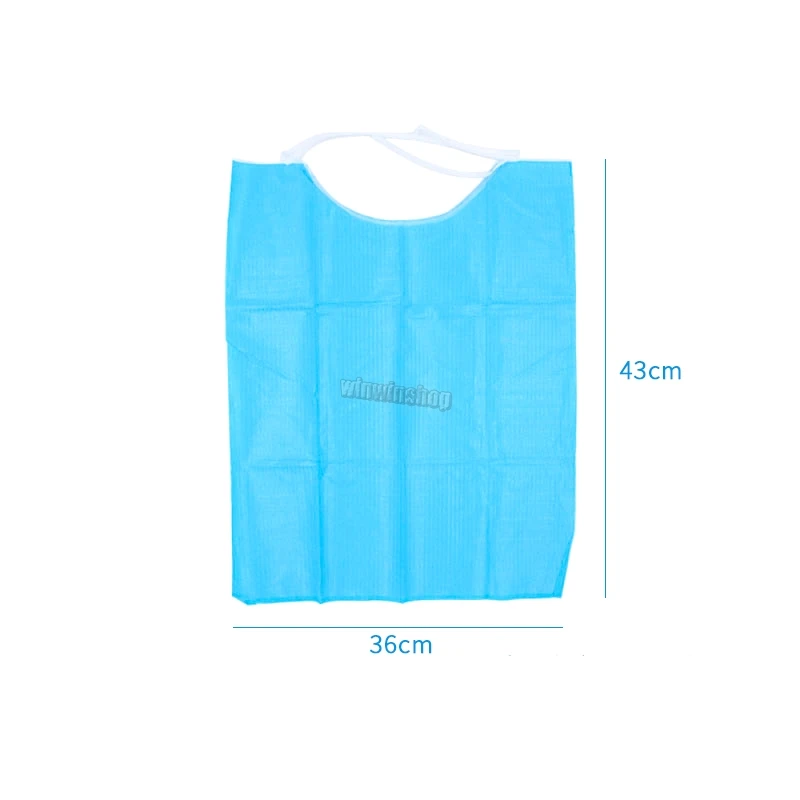 

30pcs / Bag Dental Disposable Blue Turban Medical Paper Scarf Towel Lace Bib