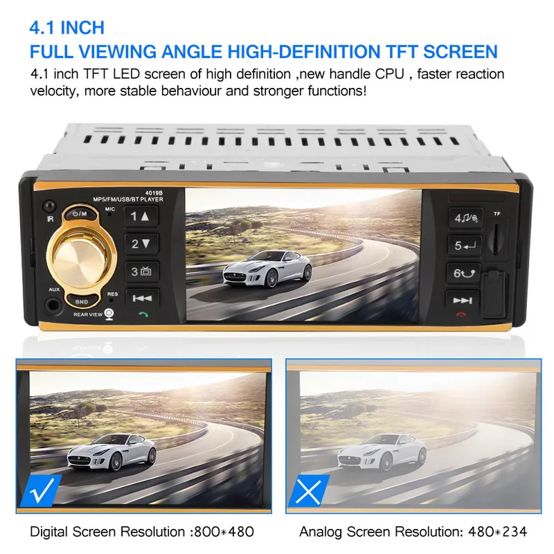 Авторадио автомобильное радио кассетный плеер 4 1 дюймов HD дистанционное