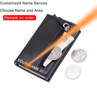 dienqi carbon rfid credit card holder men leather metal wallets slim coin holder bank cardholder case travel minimalist wallet