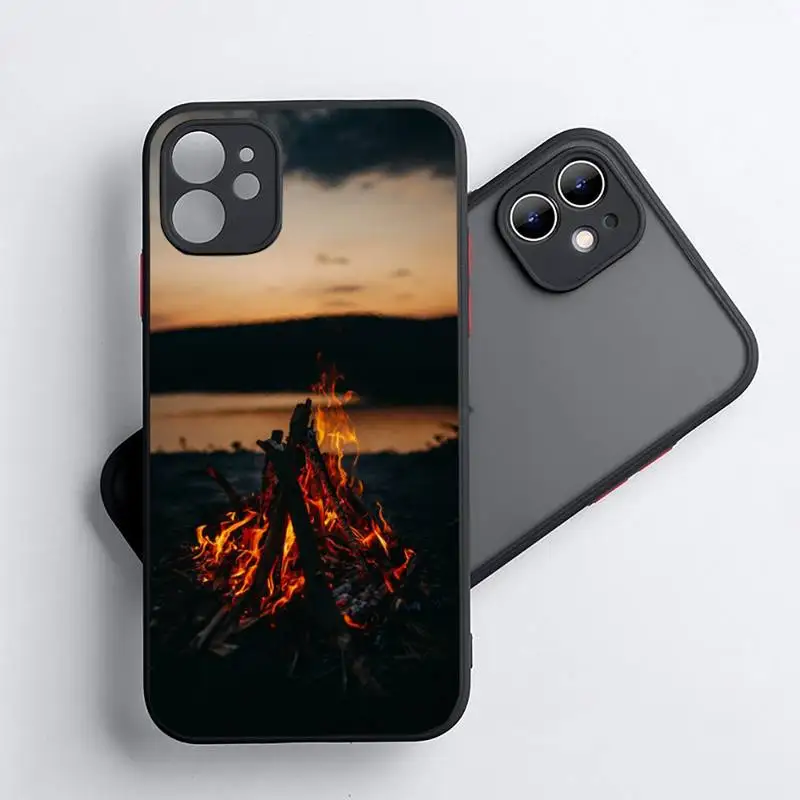 

bonfire Phone Case For iphone 12 11 8 7 plus mini x xs xr pro max matte transparent cover