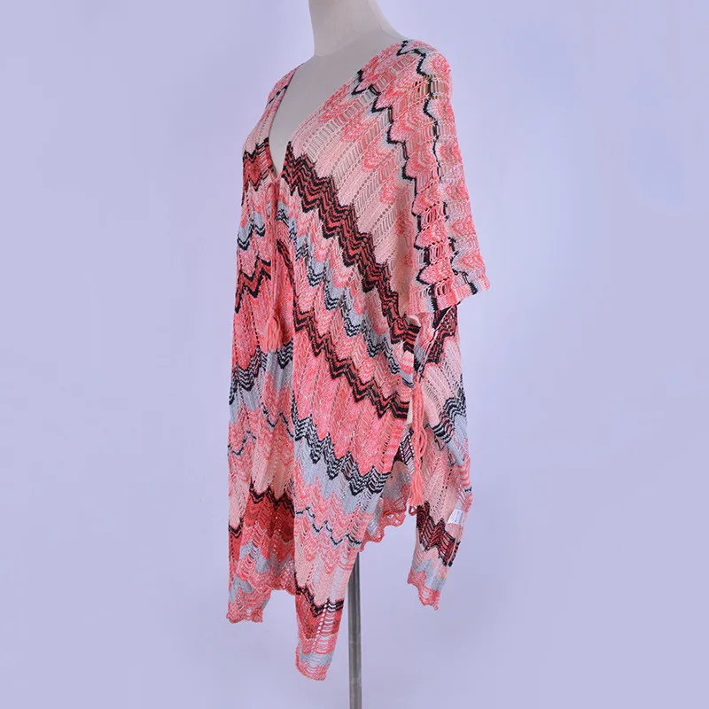 

Beach Cover Up Bikini Crochet Knitted Tassel Tie Beachwear Summer Swimsuit Cover Up Sexy See-through Beach Dress