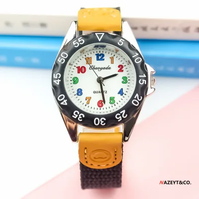 

New fashion boys girls watch canvas breathable belt watch simple casual cute children's watch waterproof quartz watch kid clock