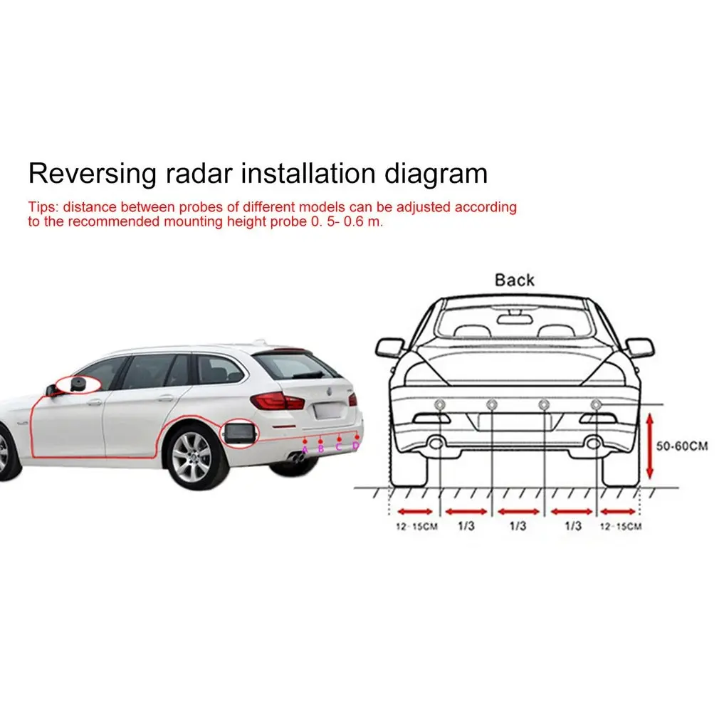 

12V Car Parking Sensor Kit Reverse Backup Radar Sound Alert Indicator Probe System 4 Probe Beep Sensor Car Detector Dropship