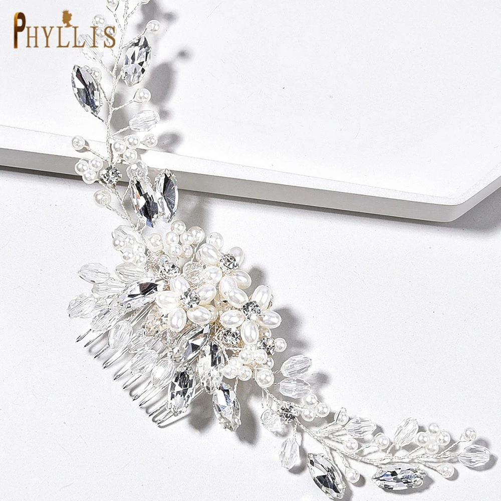 

PHYLLIS A33 Genya Bride Wedding Hair Comb Crystal Rhinestone Wedding Tiara Hair Accessories Jewelry Bridal Flower Headband