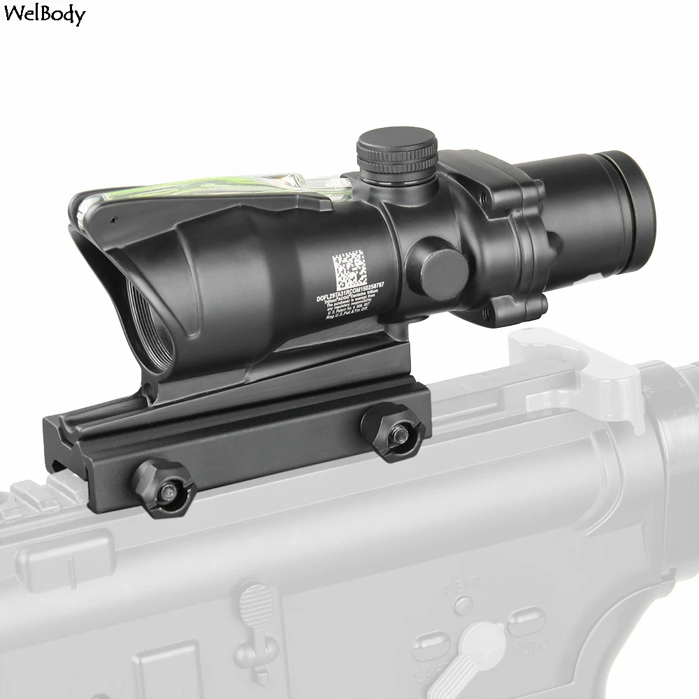 ACOG 4X32 оптика из настоящего Волокна Красная точка с подсветкой шеврон стекло