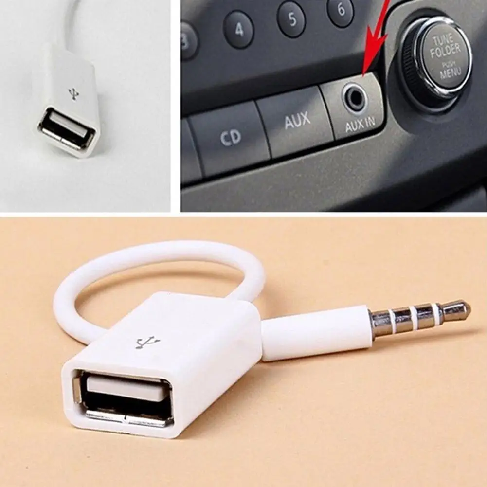 Jack 3.5 AUX Audio Plug To USB Converter USB Cable Cord Disk U Phone Drive MP3 For Car Accessories Flash Adapter USB Speaker