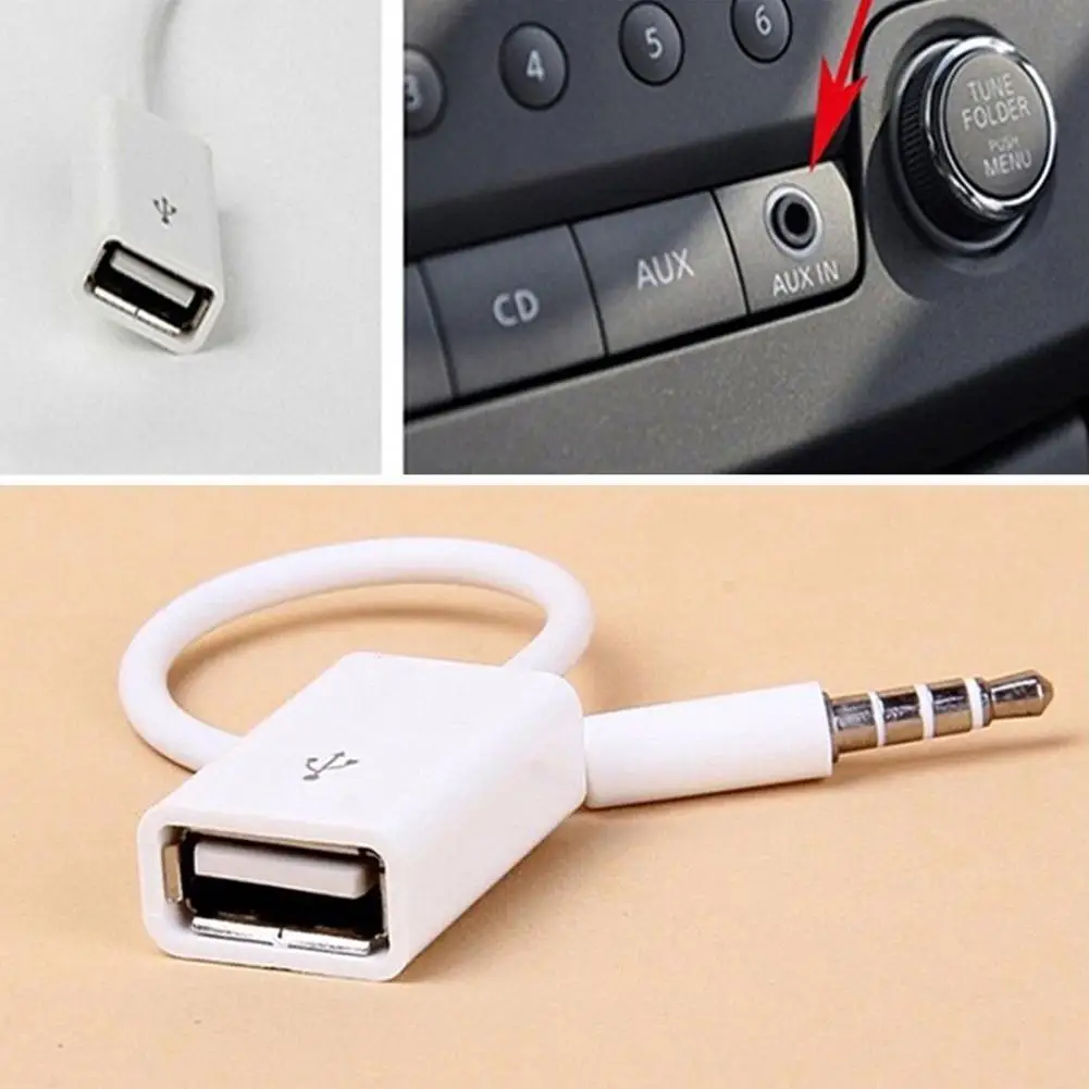 Jack 3.5 AUX Audio Plug To USB Converter Cable Cord Disk U Phone Drive MP3 For Car Accessories Flash Adapter Speaker | Автомобили и