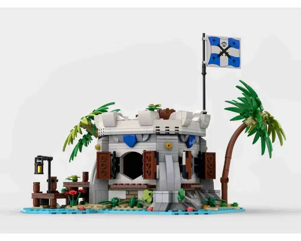 

2021 small particle street view technology building block Empire cannon Bay MOC assembled toy gift model children's education