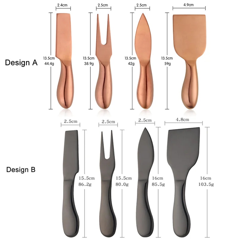 Набор золотых серверов для сыра 4 шт./компл. столовые приборы из нержавеющей стали
