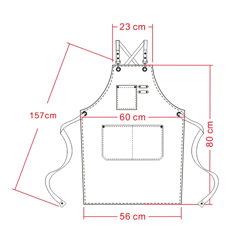 Вощеный холщовый фартук сверхпрочный регулируемый задний перекрещивающийся с