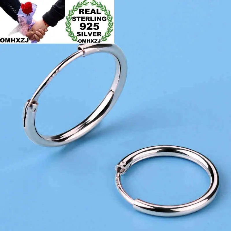 

Оптовая продажа, европейские модные женские серьги-кольца OMHXZJ для свадьбы, простые круглые серьги из стерлингового серебра S925, EA450