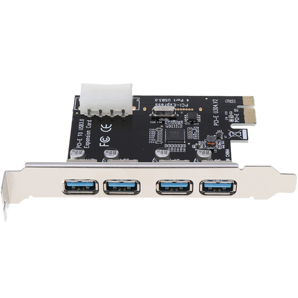

4 USB Ports PCI-E to USB 3.0 Expansion Card Adapter 5Gbps Speed for Desktop