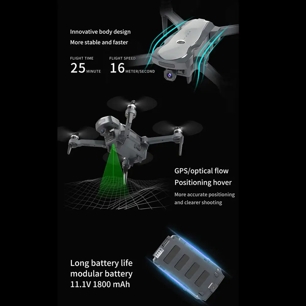 S3 5 8G бесщеточный Квадрокоптер с дистанционным управлением GPS Складывающийся