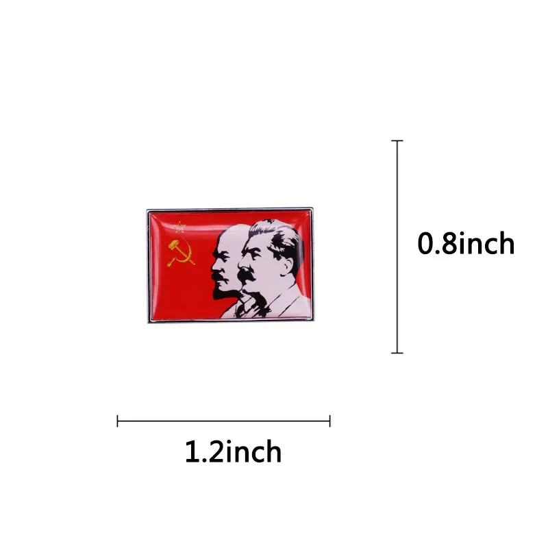 Значок с флагом Сталина и Ленина в стиле коммунизма | Украшения аксессуары