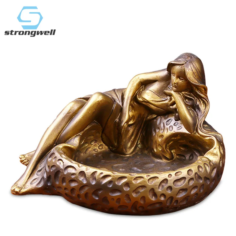 

Strongwell Современная Красавица и Чудовище пепельница из смолы искусство ремесла медь белый пепельница украшение дома автомобиля бизнес подар...