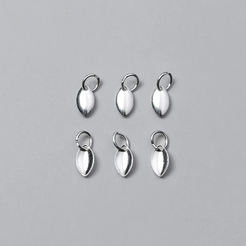 MEETSOFT 5pcs/lot 925 Sterling Silver Geometric Oval Charms Special of DIY Necklace Accessory chic Jewelry Making Findings | Украшения и