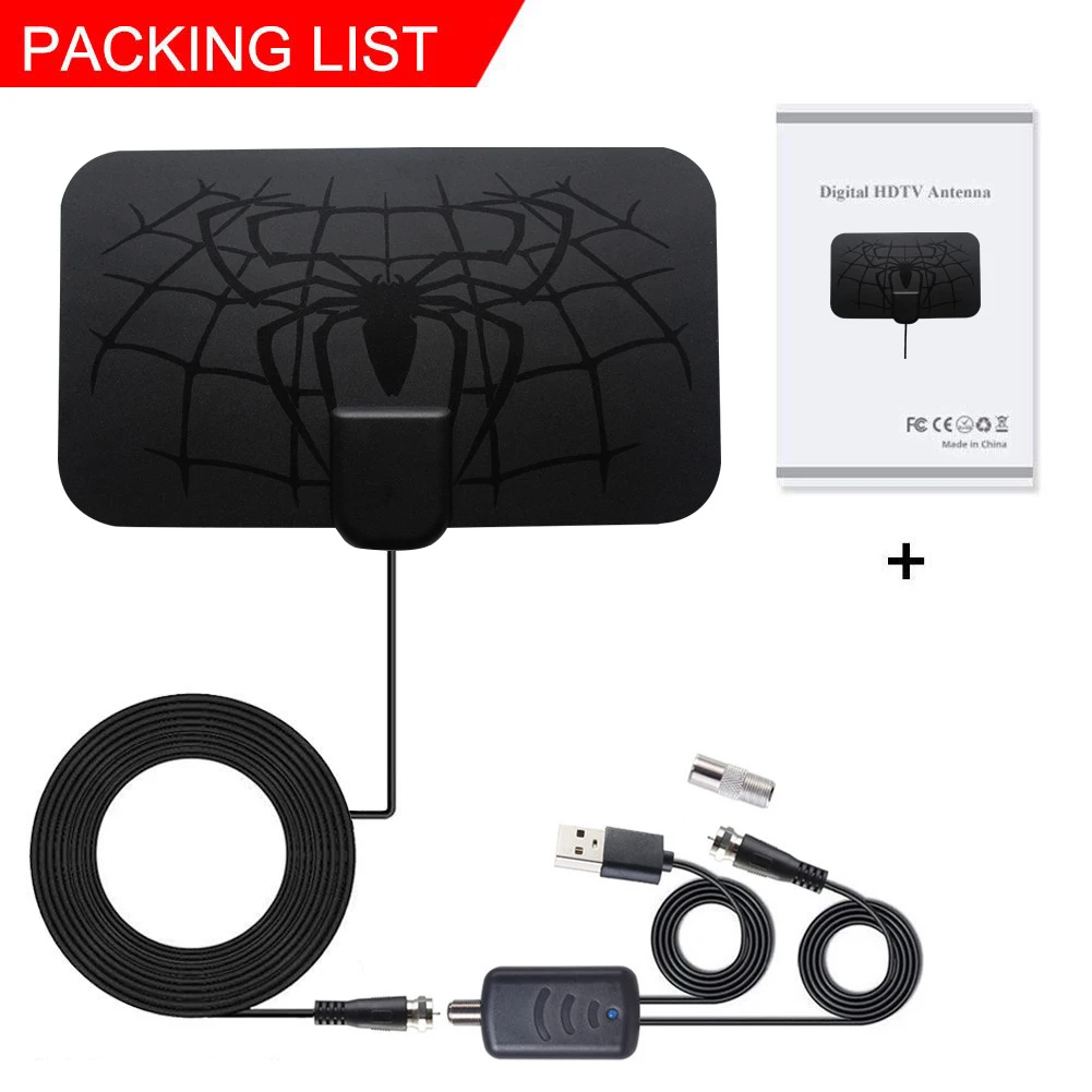 Внутренняя 960 миль цифровая антенна ТВ Усилитель сигнала DVB-T2 HDTV ясная