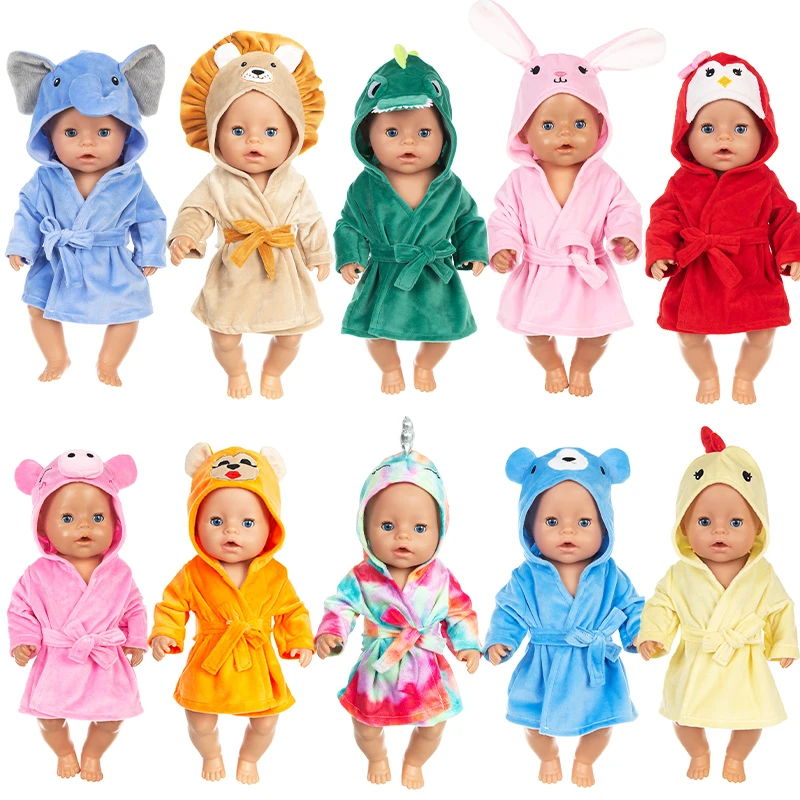 17 Inch Baby Doll Pink Rabbit Fur Bathrobe 40cm Reborn Dolls Clothes Sleep Wear Toys | Accessories