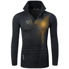 Мужская Уличная футболка Jeansian, футболка с длинным рукавом, подходит для пляжа, гольфа, тенниса, боулинга, черный топ LA306