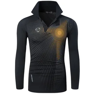 Мужская Уличная футболка Jeansian, футболка с длинным рукавом, подходит для пляжа, гольфа, тенниса, боулинга, черный топ LA306