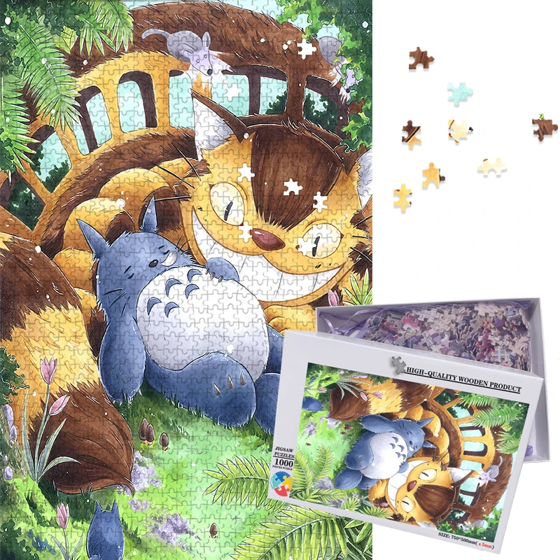 

MOMEMO 1000 Pieces Puzzle Hayao Miyazaki Cartoon Anime Jigsaw My Neighbor Totoro for Adults Children Kids Educational Toys Gifts