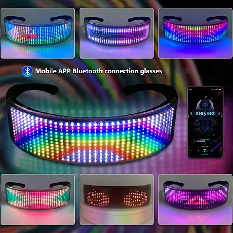 Светодиодные солнечные очки RGB для вечеринки дискотека винный бар диджейские