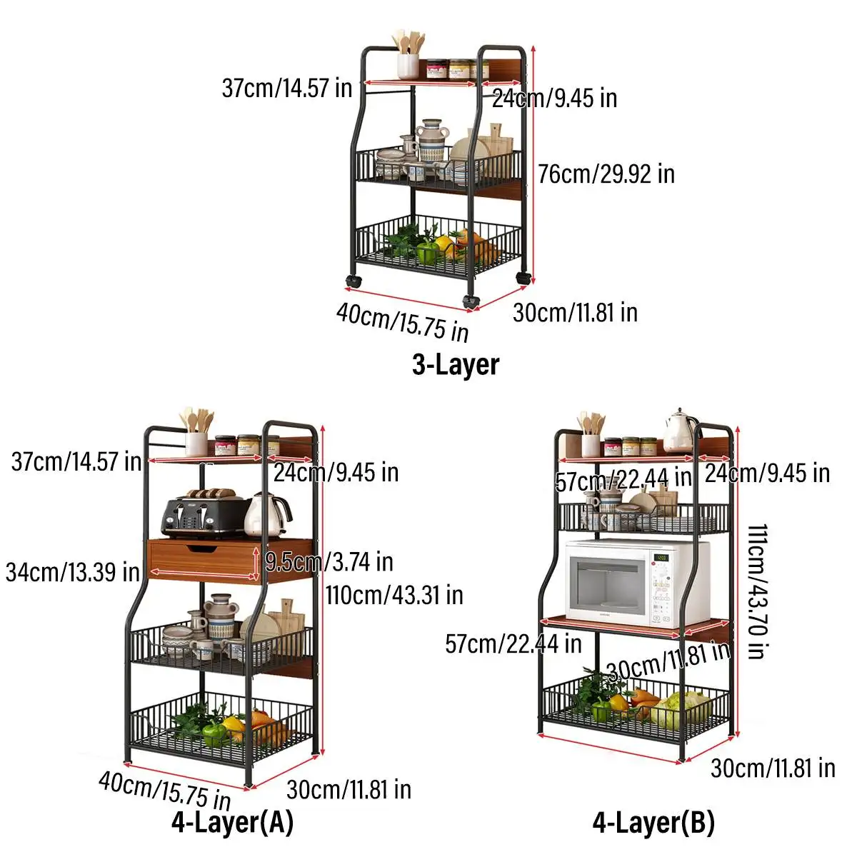 

Multifunction Kitchen Storage Rack Holder Organizer Home Microwave Oven Rack Shelf Holder Dishes Cutlery Condiment Stand Tower