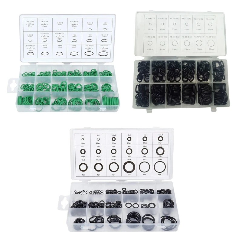 

225 шт. 270 шт. 300 шт. резиновые уплотнительные кольца ассортимент черных уплотнительных колец набор нитриловых шайб для автомобильной проклад...