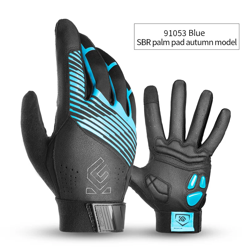 91053 Blue Autumn CoolChange, велосипедные перчатки, зимние, термальные, водонепроницаемые, велосипедные перчатки, длинные пальцы, сенсорный экран, на запястье, с пряжкой, велосипедные перчатки для мужчин и женщин - Цвет: 91053 Blue Autumn