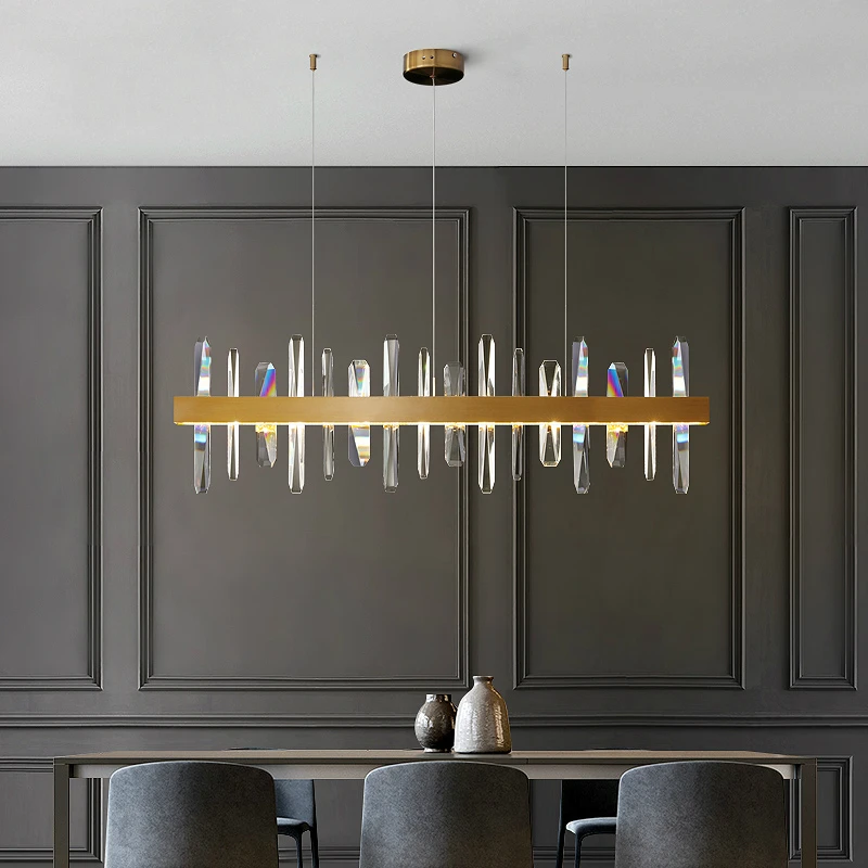 K9-Iluminación LED de araña para sala de estar, candelabros de cristal de lujo para Bar, restaurante, 30W, 40W, lámpara colgante de arte posmoderno dorado