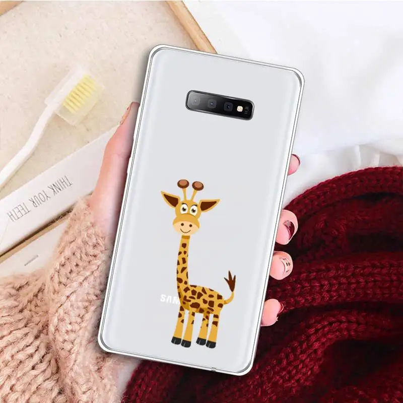 

giraffe cartoon cute animal Phone Case Transparent For Samsung Galaxy A 71 21s S note 8 9 10 plus 20 ultra