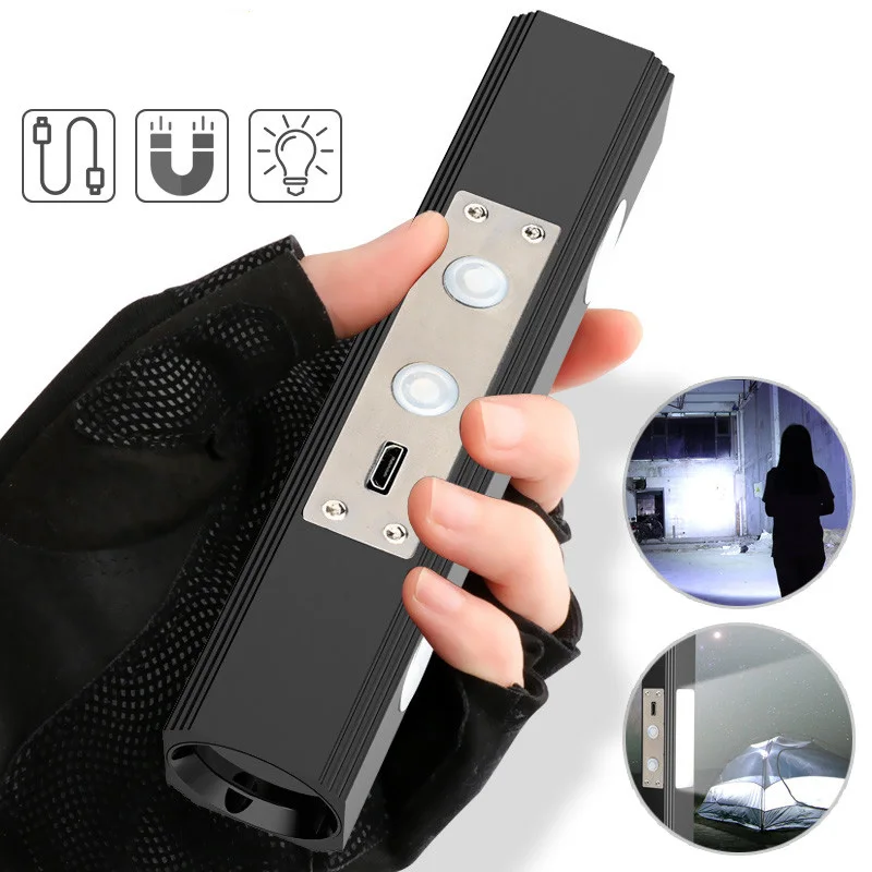 

XANES T6 800LM LED+350LM COB Side Lamp+365nm UV Light Powerful Flashlight USB Rechargeable Magnetic Working Torch Lantern