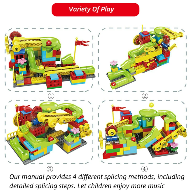 130 шт. гоночный лабиринт с шариками колесо шестеренки технические строительные