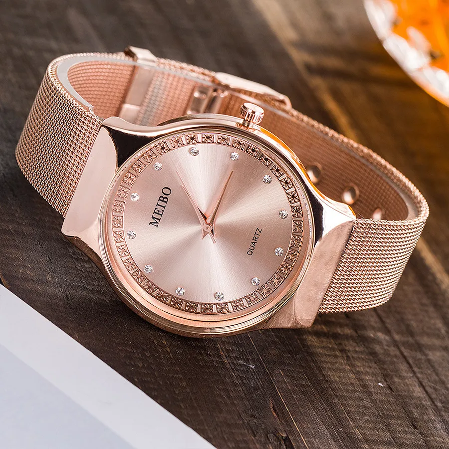 

Pop Pop PopFashion WomenS Clock Crystal Golden Stainless Steel Analog Quartz Wrist Watch Relogio Feminino Ladies' Gifts