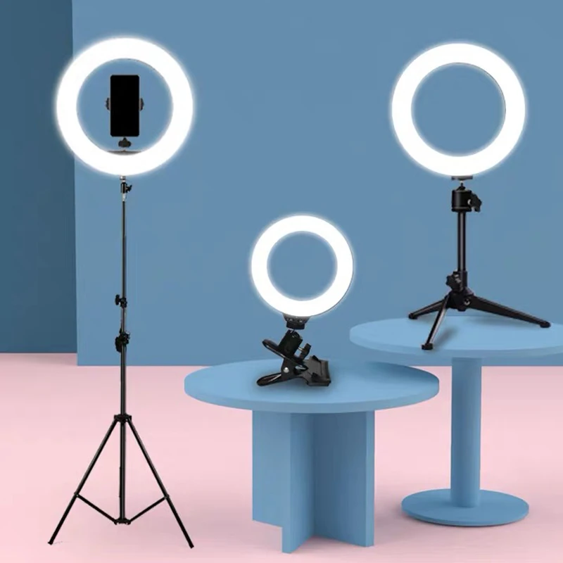 Light LED Live Ring Light Selfie Lamp USB Dimmable Tripod Stand Ringlight Trepied Makeup For Live Video Streaming