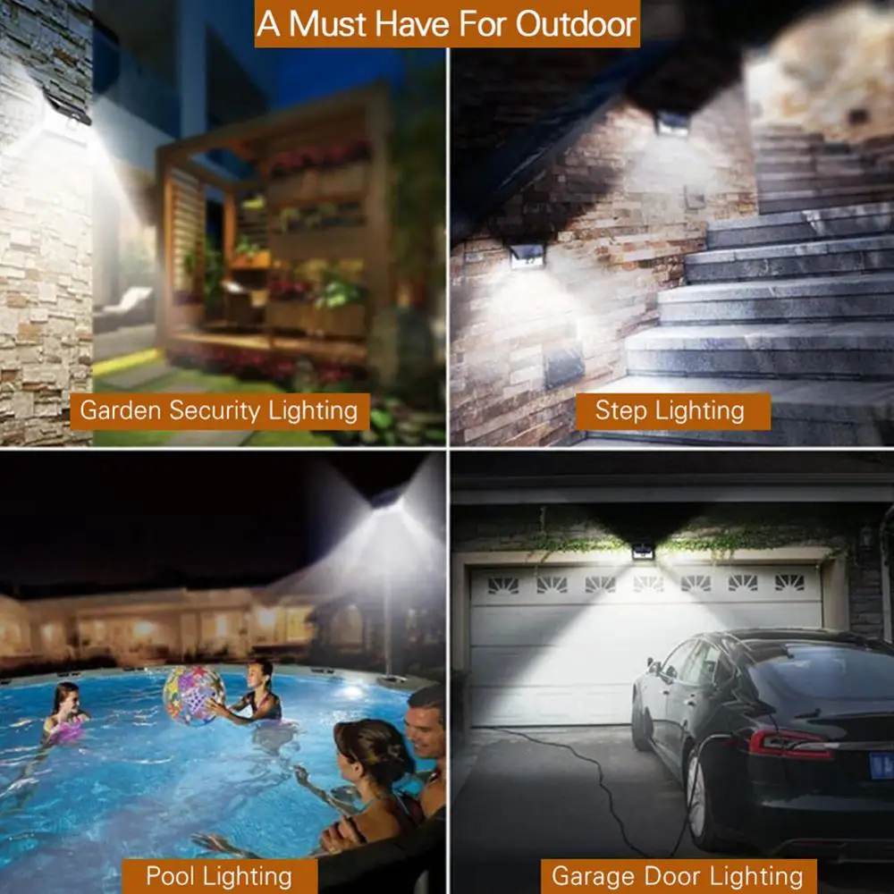 Уличная Светодиодная лампа на солнечной батарее водонепроницаемый светильник с