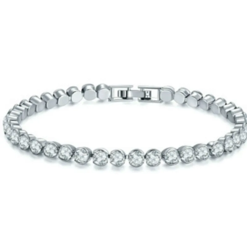 

Fashion Jewelry Round Cut Cubic Zirconia Crystal Tennis CZ Bracelets for Women or Wedding
