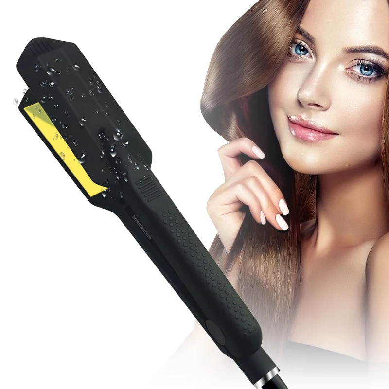 

black waterproof Straightening Iron Styling Tools Hair Straightener Heating Touch screen Flat Iron Ceramic Vapor