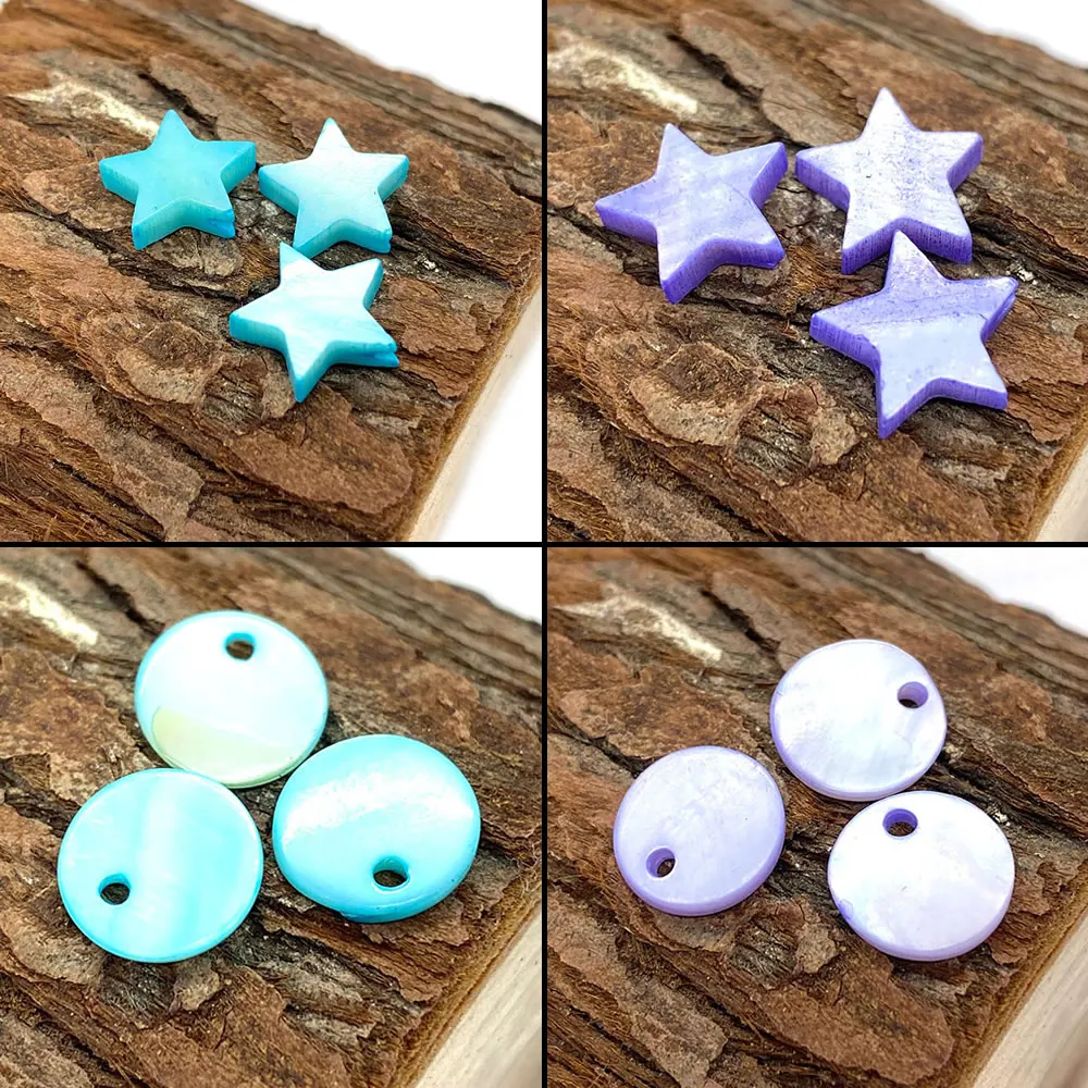 

High Quality 10pcs Natural Pearl Shell star round Beads for DIY Fashion Jewelry Beads Jewelry Making Pandora Charms evil eye
