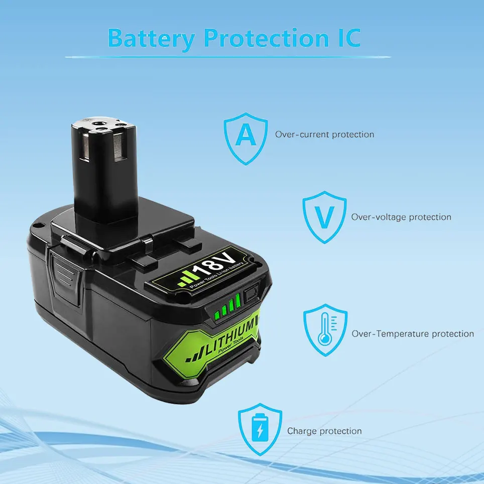 

Сменный литий-ионный аккумулятор высокой емкости TURPOW 6,0 Ач 18 в для беспроводного электроинструмента 18 в ONE + P102 P103 P105 P107 P122
