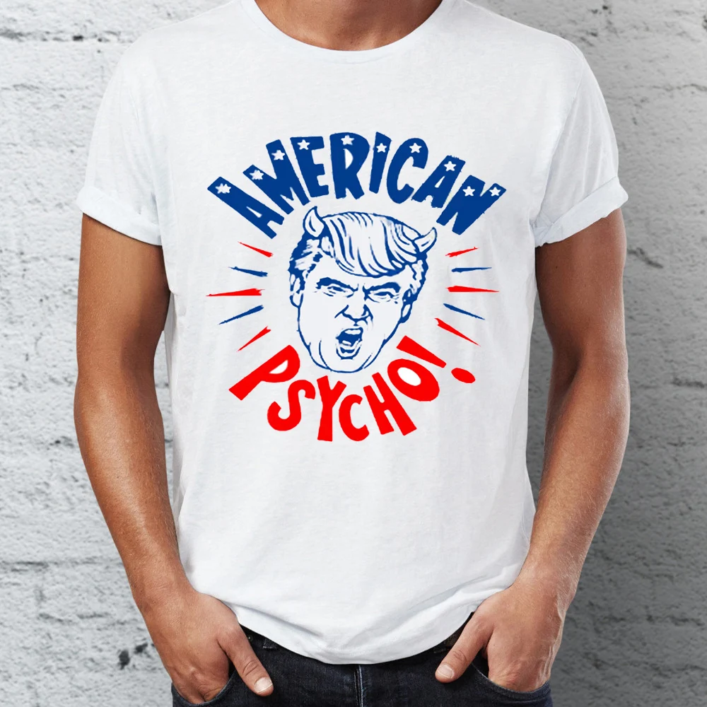 Мужская футболка американская Psyco Дональд Трамп забавная в стиле хип хоп уличная