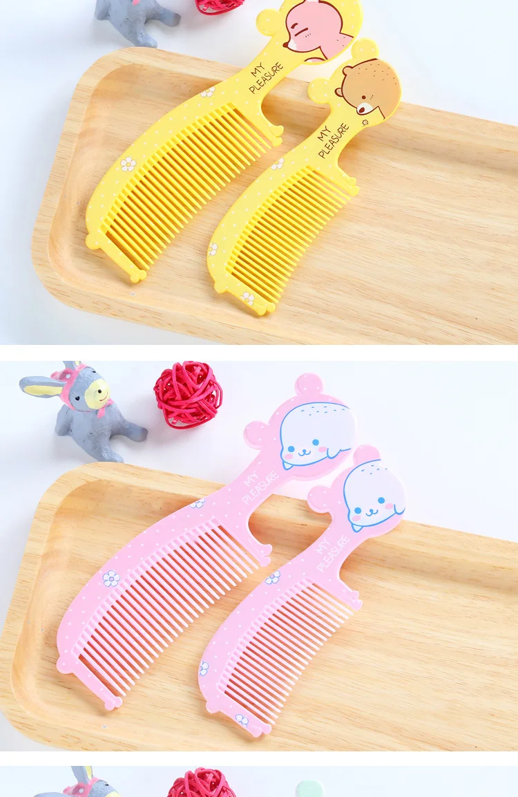 2 Pcs/set Baby Hair Brush Comb Kids Portable Plastic Hair Brush Child One Small+ One Big Anti-static Head Massager Cartoon Comb
